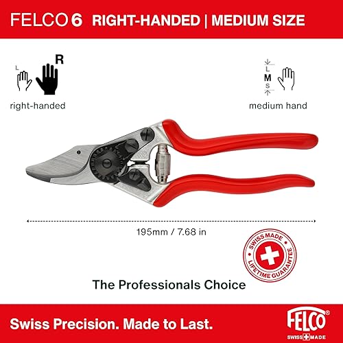 Miniatura 4 de Felco Tijeras de podar F6 - Cortadoras de jardín de 7.7 pulgadas fabricadas en Suiza para manos medianas Podadoras de mano para jardinería