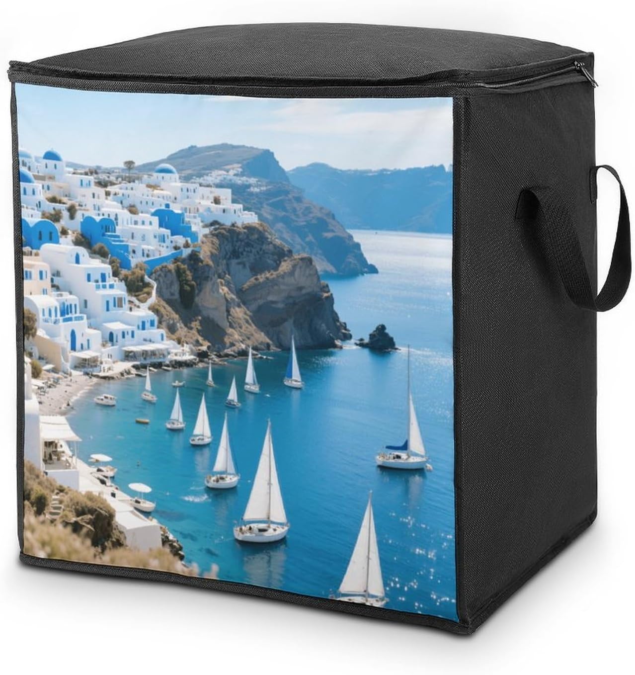 Santorini Seascape Storage Bags Moving Bags Storage Bins