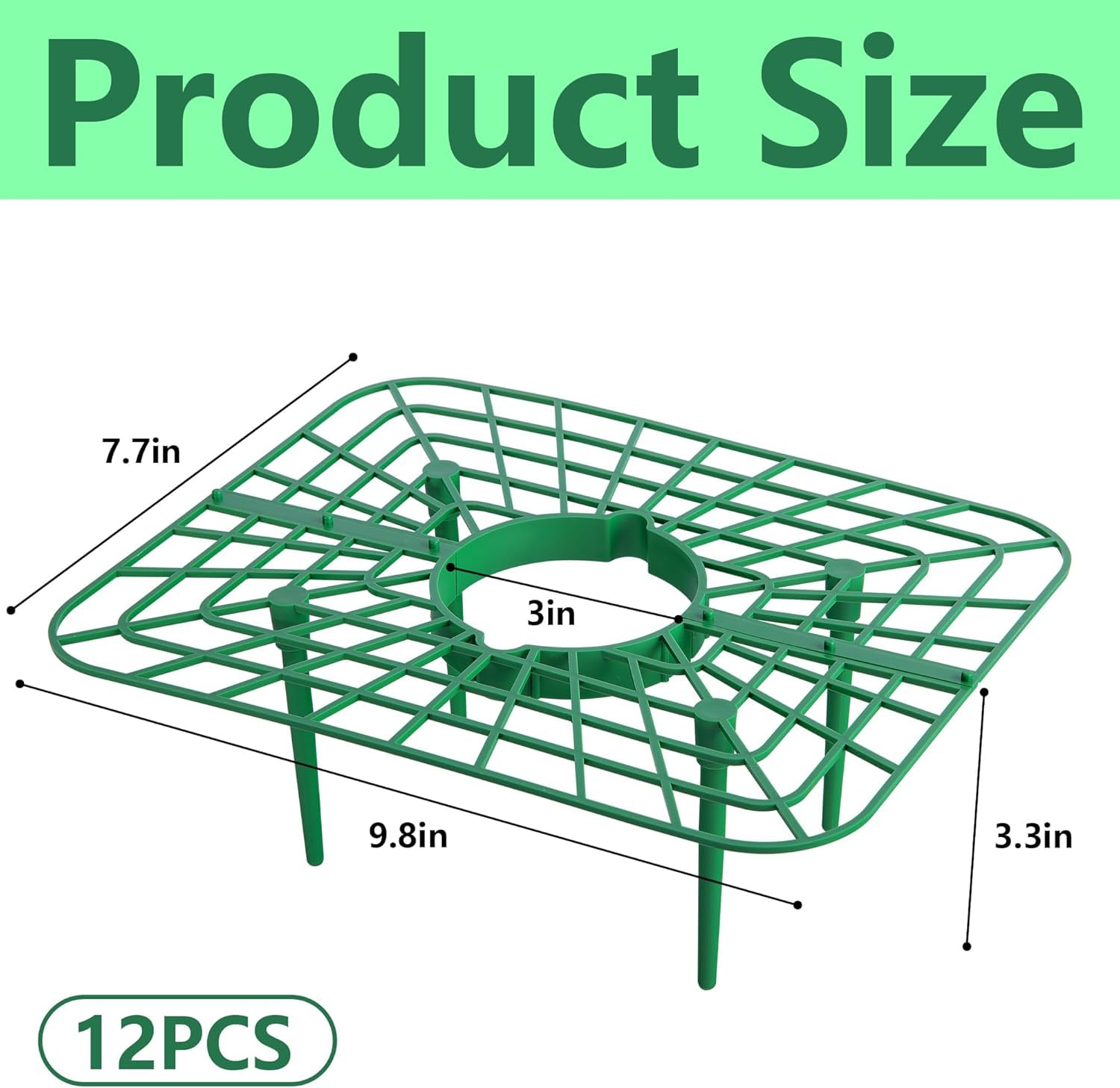 GIONAR 12 Packs Square Strawberry Supports - Strawberry Growing Racks - Plant Support Stand Holder Growing Frame Keep Berries Clean - Image 3