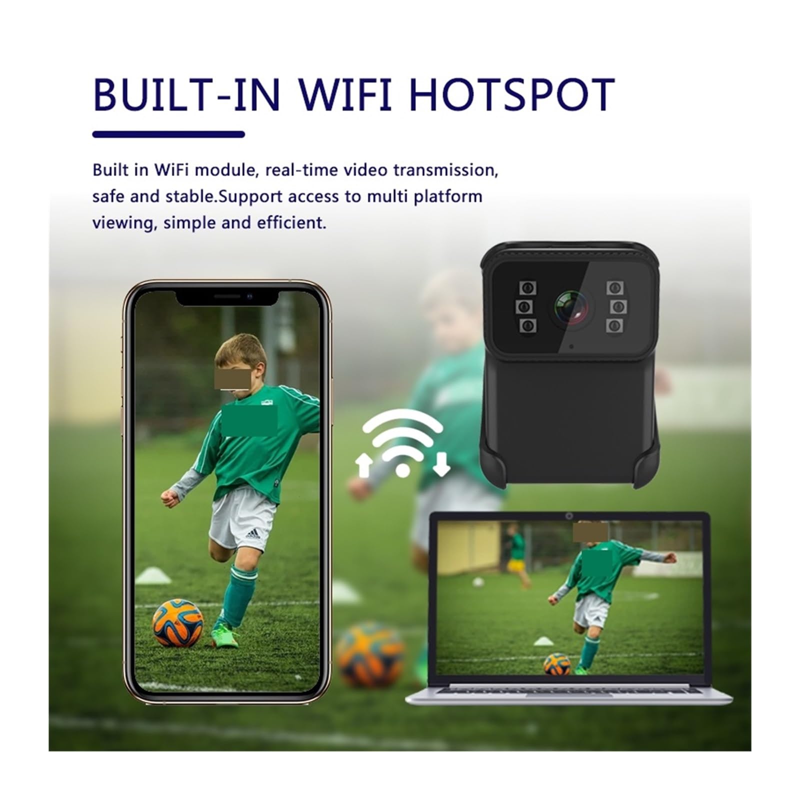 Fotocamera corporea, 1080P HD portatile Body Action Camera, DV Camcorder Registrazione in loop, Supporto TF Card Night Vision Cam Video MP4(Camera Add 128GB)