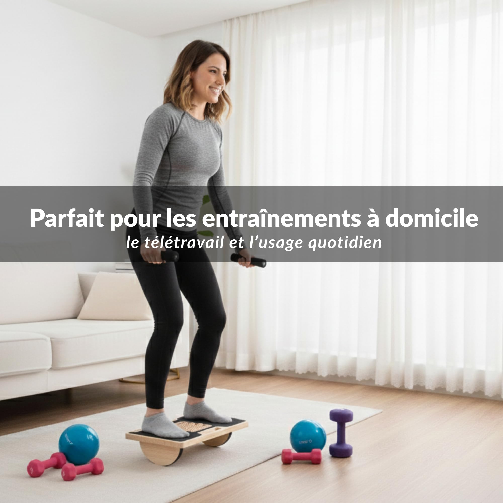 Repose Pied Bureau Ergonomique à Balancement Doux Surface de Massage Réflexologique Bois de Pin Massif Pliable et Portable Design Élégant Idéal pour la Maison et le Bureau
