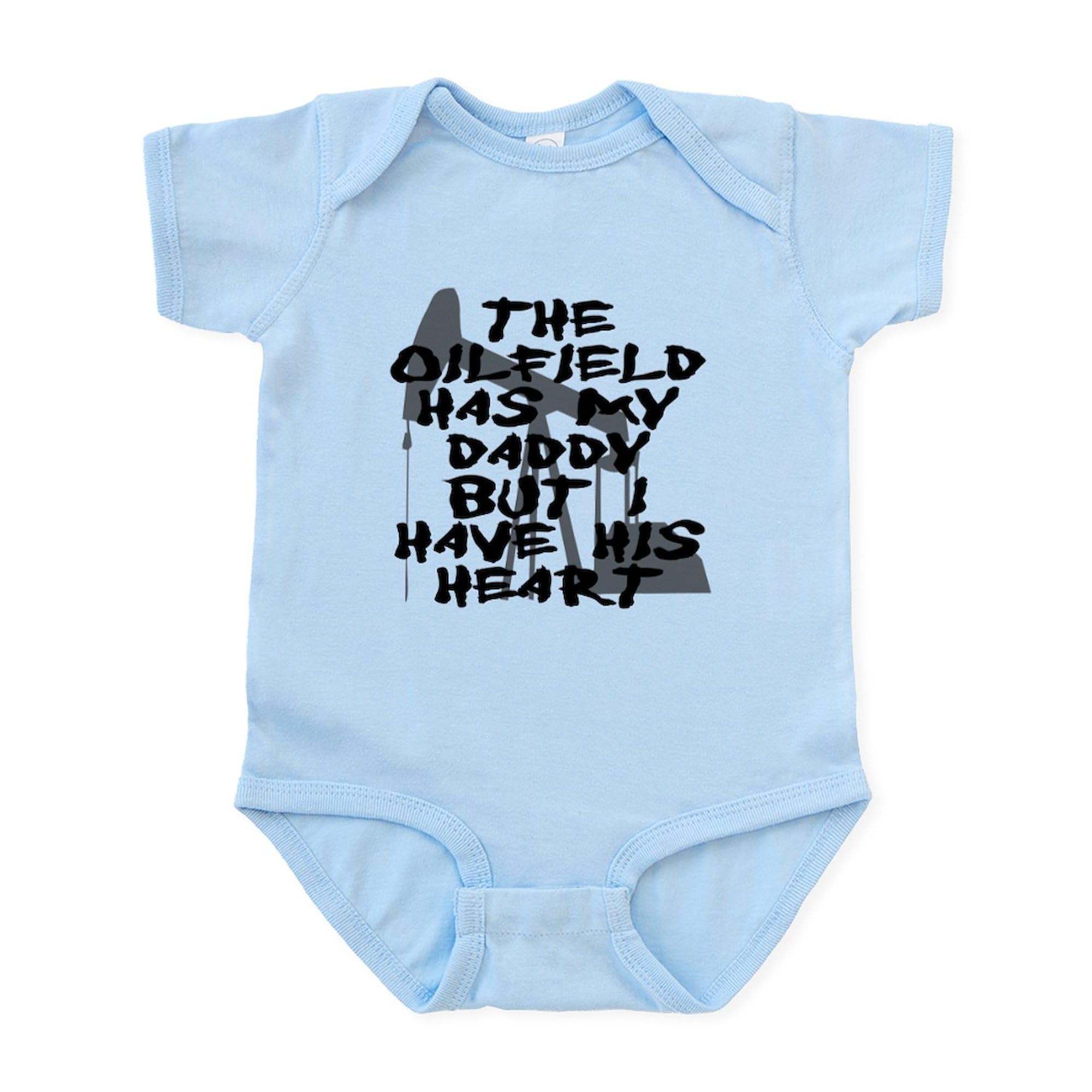 CafePress The Oilfield Has My Daddy But I Have His Heart BOD Cute Infant Bodysuit Baby Romper Sky Blue