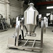 100L Dry Powder Mixer Drum Blender Metal Metallurgy Powder Mixing Machine with 360 Rotate & Stainless Steel for Granules, Metals, Powders 110V 3KW