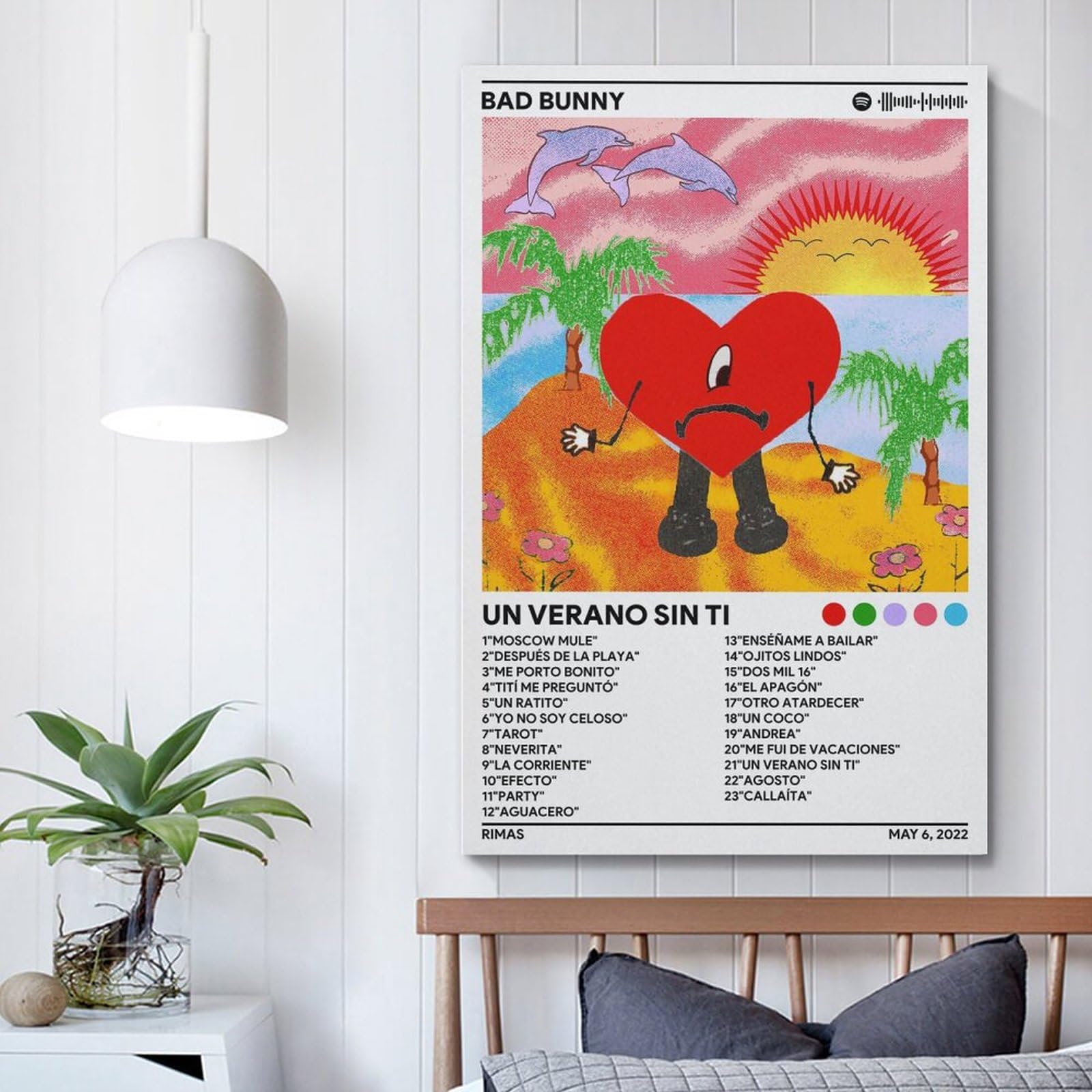 V BY N Bad Bunny Una Verano Sin Ti Album Moive Poster Vintage Art Cover Kamer Decor Esthetische Slaapkamer Decor Canvas Posters Voor Slaapkamer 08x12inch (20x30cm) Unframe-stijl