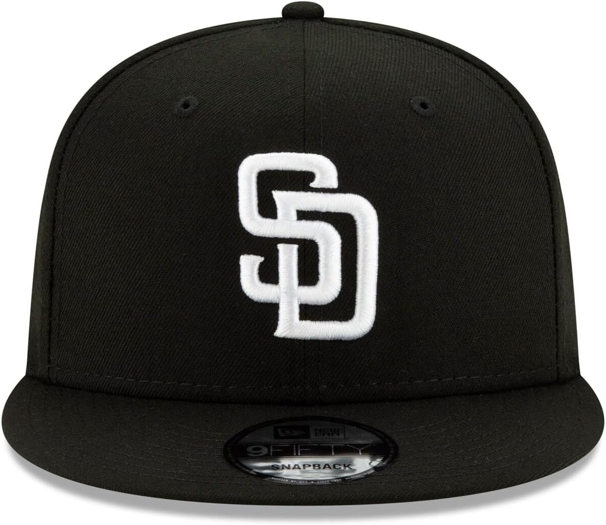 New Era Unisex-Adult MLB 9Fifty Black White Primary Logo Adjustable Snapback Hat Cap One Size Fits All - Image 2