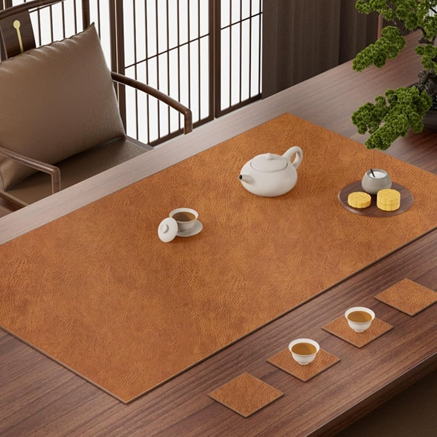 Modern Dining Leather Table Runners, Home Room Decoration Table Runner, Farmhouse Tea Table Runner, for Holiday Festival Kitchen Dining Tabletop Decor.