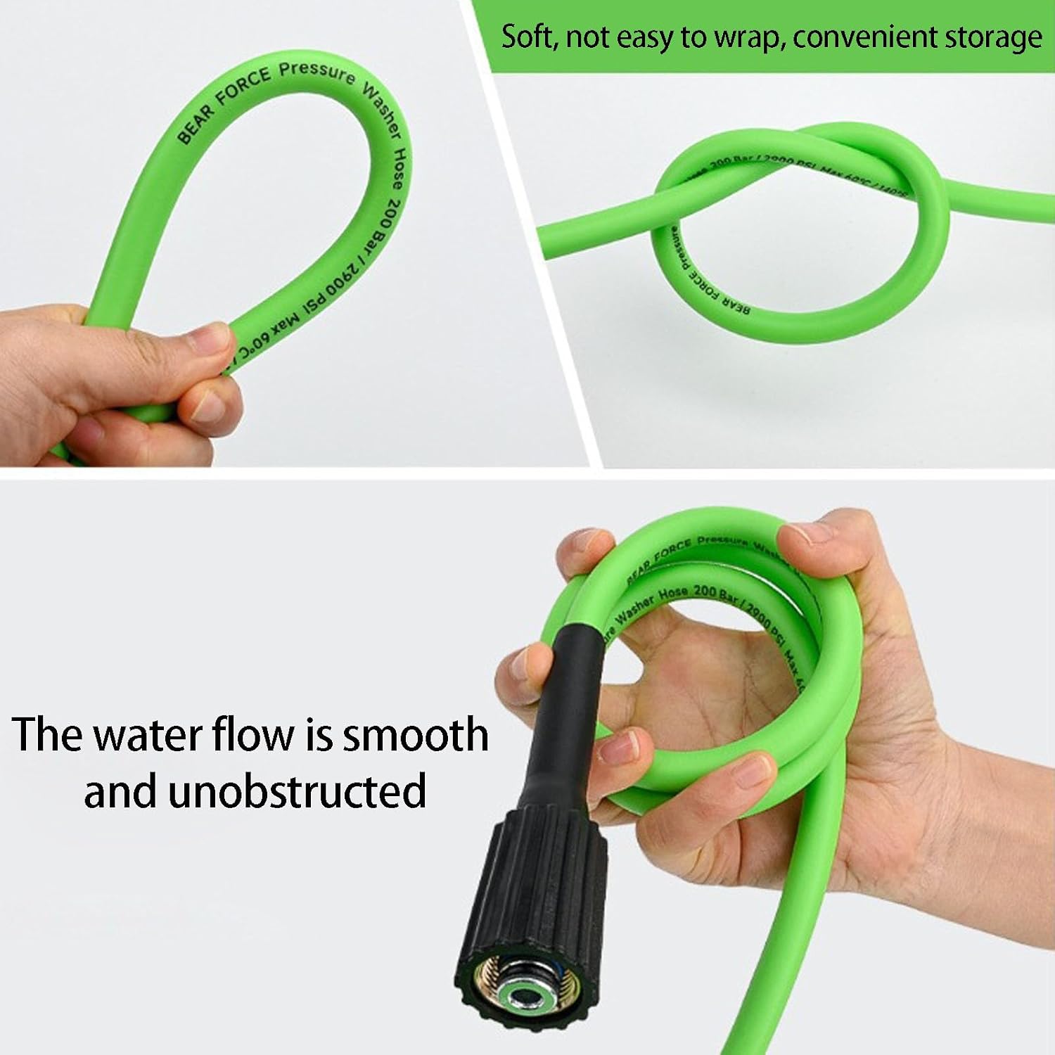 Smooth Flows PVC Water Hose M22 Attachment Suitable for High Pressure Washers and Pumps Pet Washing Hose