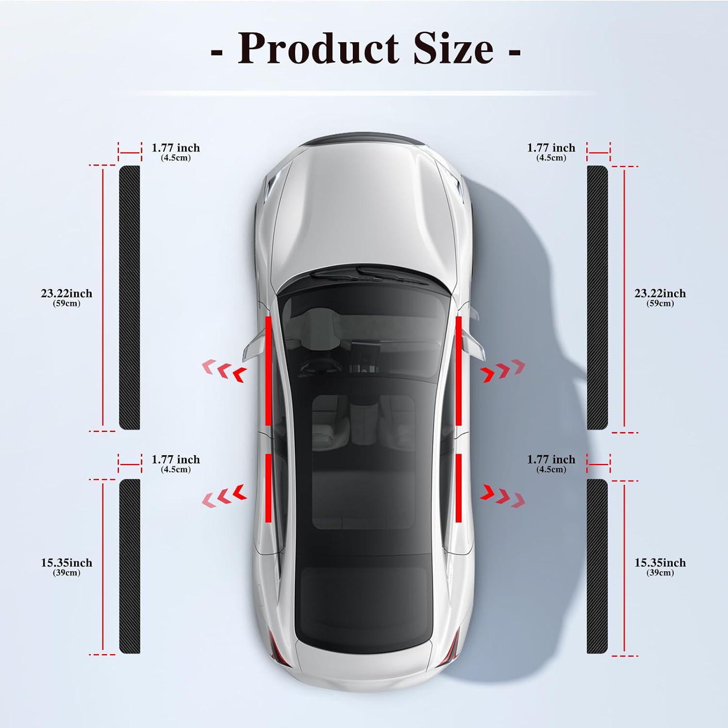 Car Door Sill Protector Covers, Universal Auto Magnetic Door Entry Guards, Black Carbon Fiber, 4Pcs/Set image 5