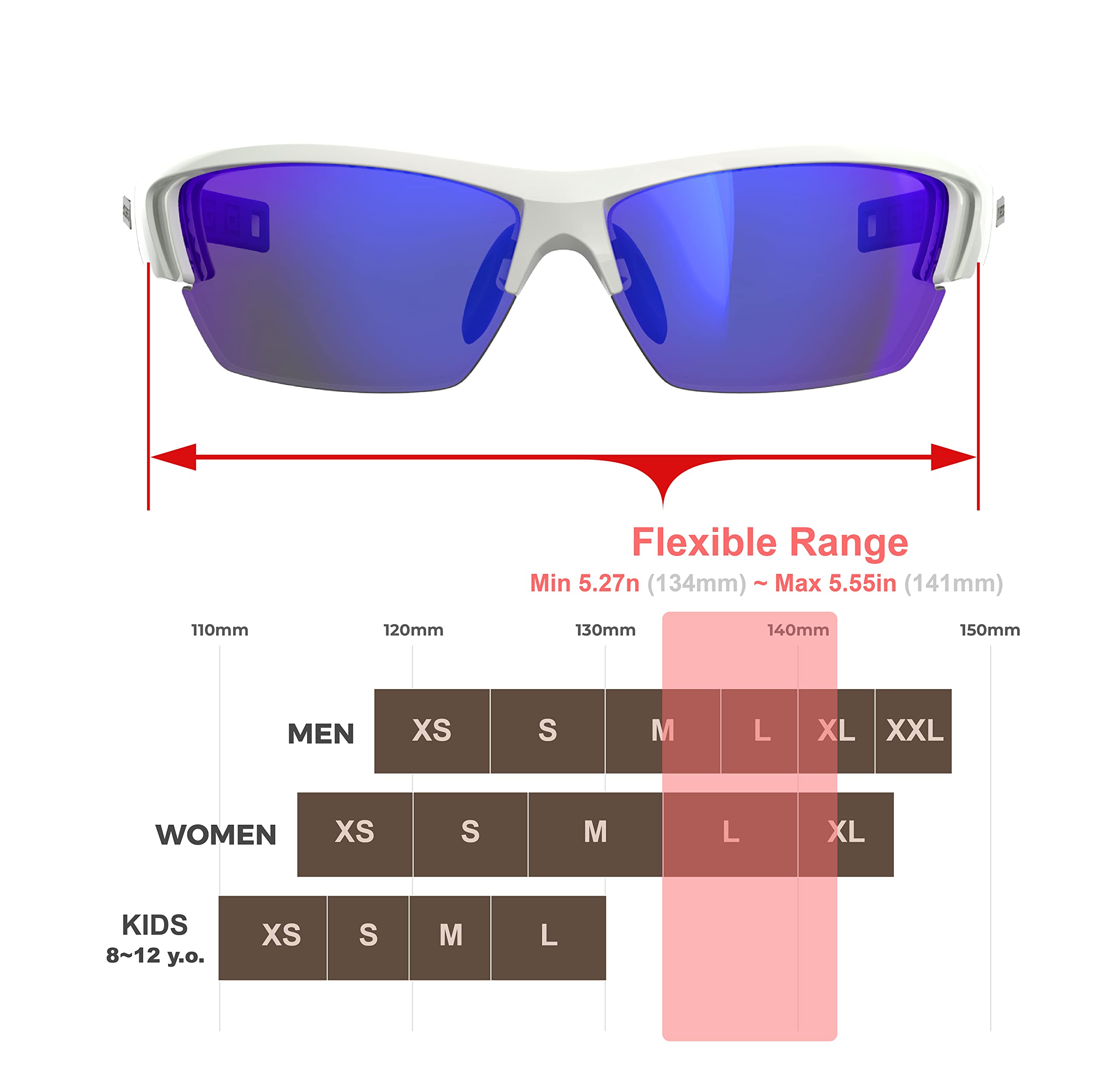 QOOL - Occhiali da sole polarizzati per uomo e donna, protezione UV 100%, per corsa, guida, golf e ciclismo