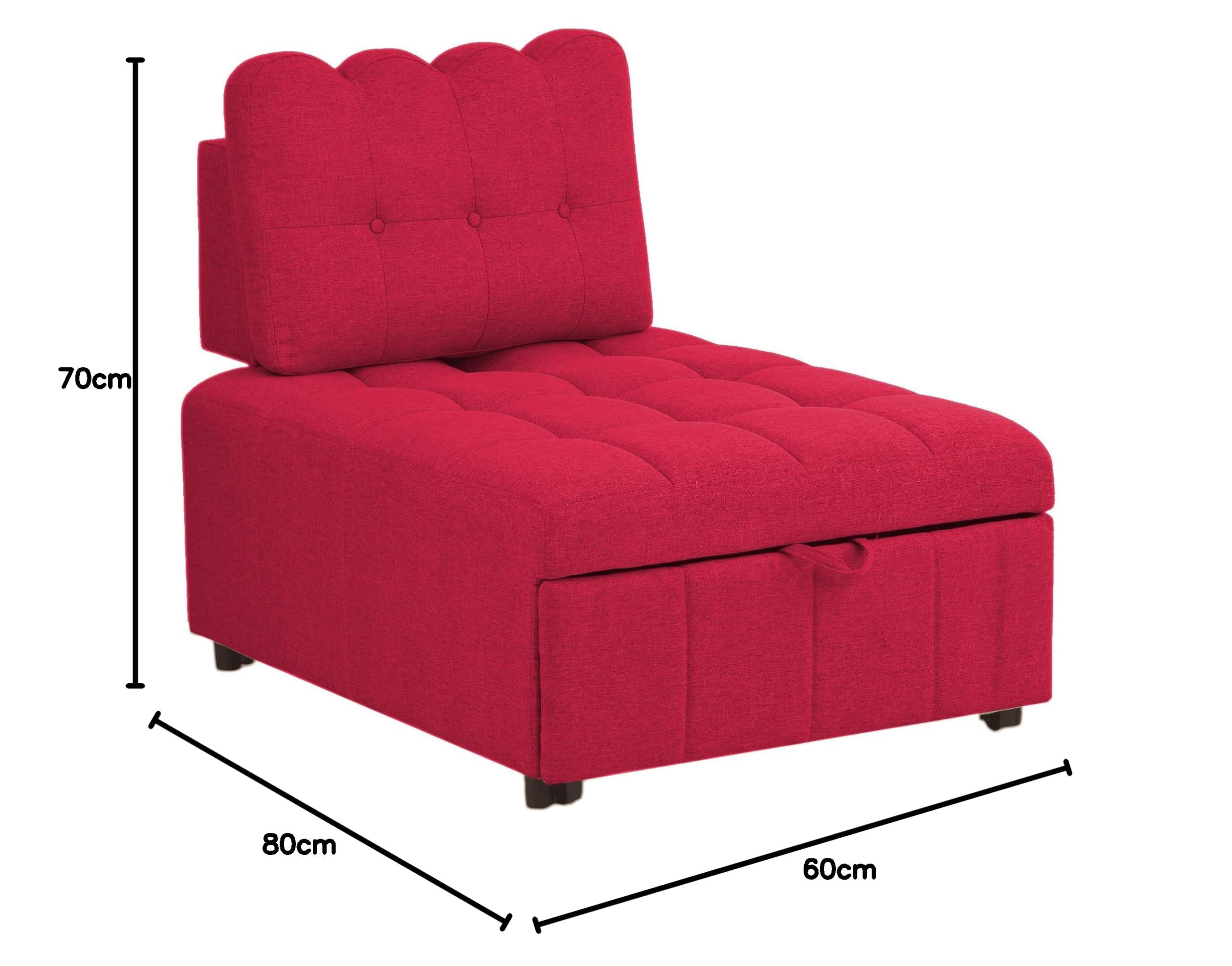 Totò Piccinni Poltrona Letto READY pronto letto con Cuscino (Tessuto Rosso)