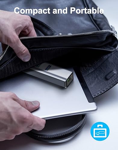 Miniatura 7 de ABLEWE Adaptador USB C a Ethernet, adaptador de red LAN 4 en 1 RJ45 a USB-C/Thunderbolt 3 a Gigabit Ethernet para MacBook Pro/Air 2023/2024, iPad