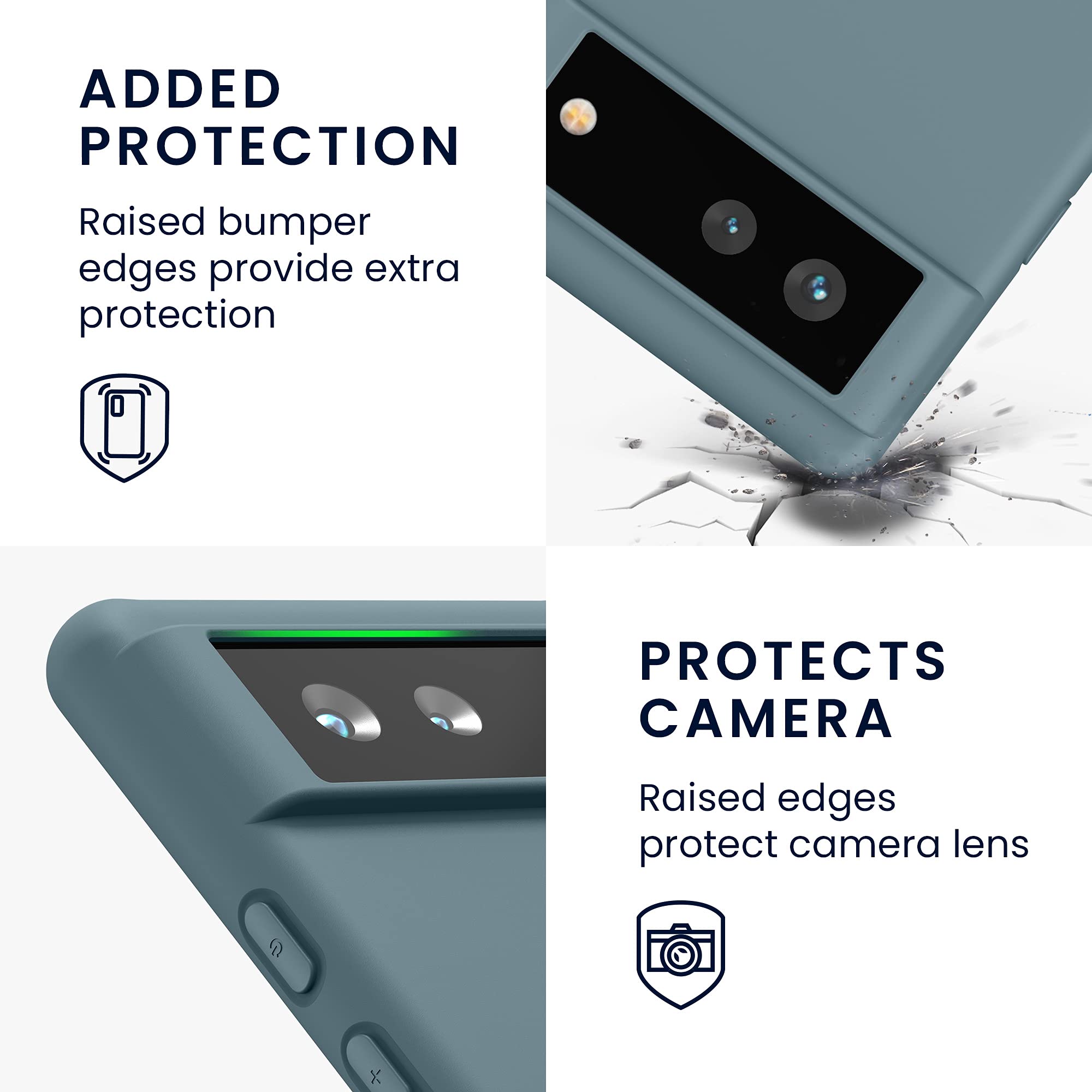kwmobile Case for Google Pixel 6 Case - Soft Cover - Shockproof TPU Material - Wireless Charging - Arctic Night - Image 3