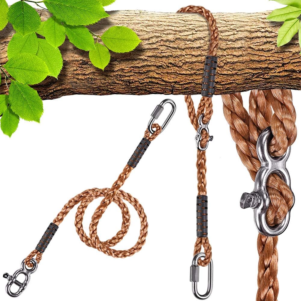 SELEWARE Tree Swing Rope Hammock Chair Strap Hanging Kit,Length Adjustable Nylon Rope 3.28ft Holds to 1000lbs,Perfect for Playground Set,Children Swing, Outdoor Hammock and Hanging Chair