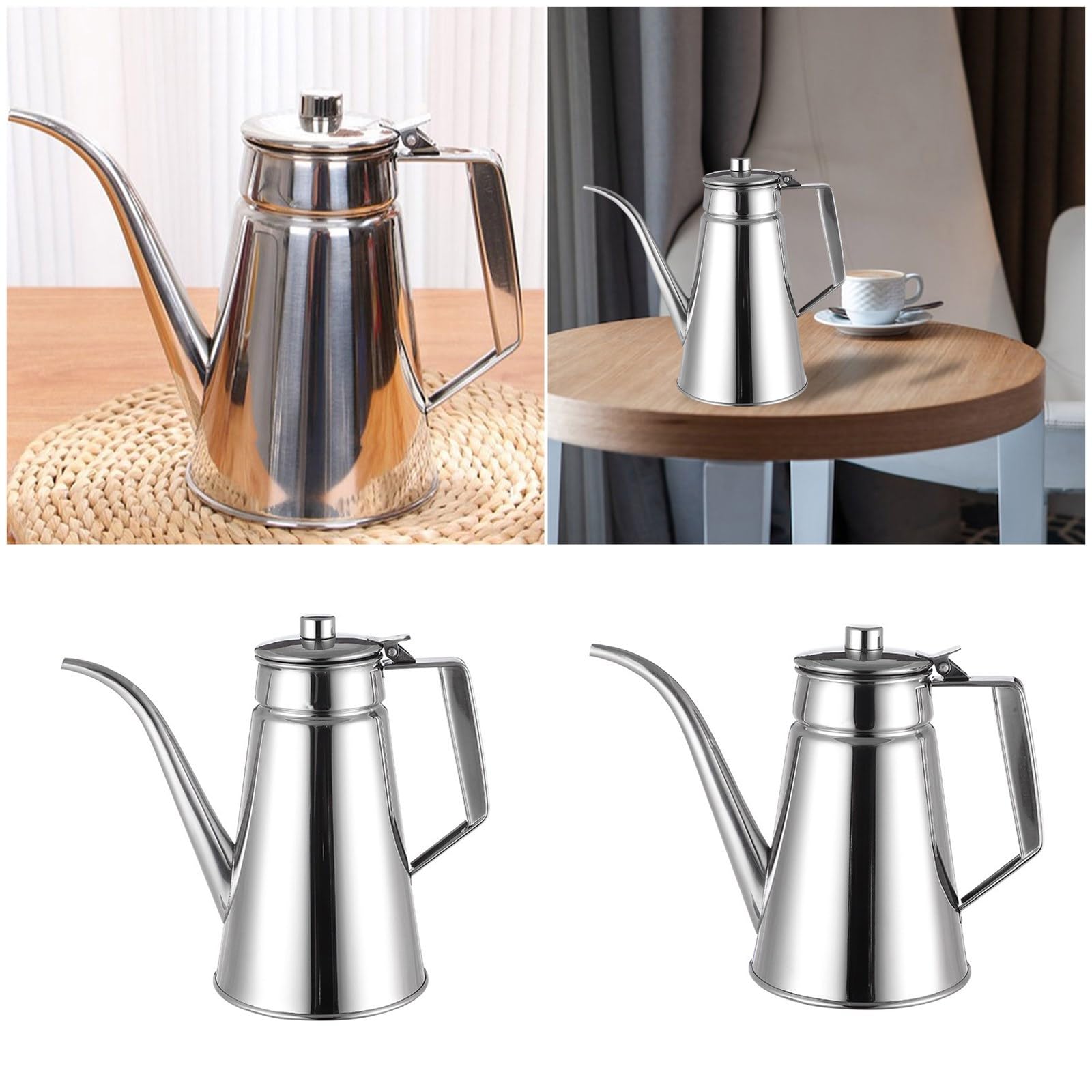 Dispensador de aceite de acero inoxidable de alta calidad con control preciso de vertido para encimeras de cocina y almacenamiento de condimentos ácidos