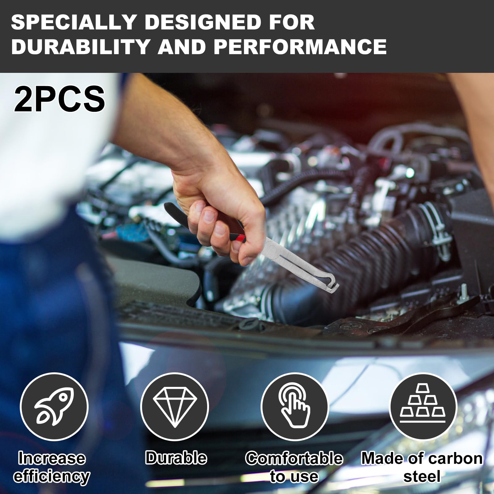 2Pcs Automotive Electrical Disconnect Plier Heavy Duty Car Spark Plug Wire Removal Pliers Carbon Steel Electrical Disconnect Tool Multipurpose Electrical Connector Pliers Spark Plug Pliers