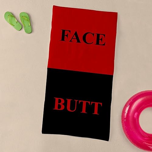 Miniatura 3 de CafePress – Butt Face – Toalla de playa de gran tamaño, 30"x60" toalla suave con diseño único