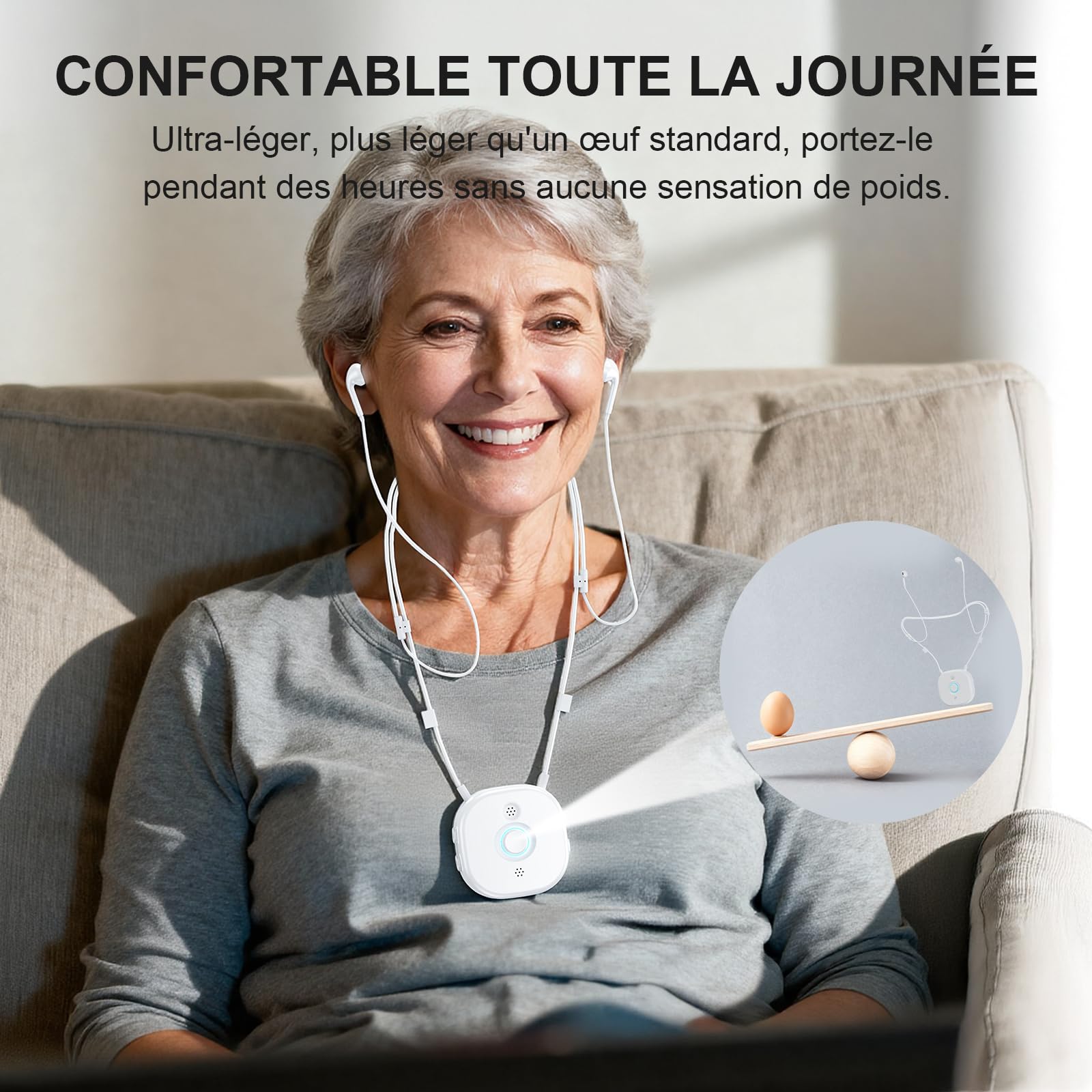 PROW Casque Audio TV sans Fil pour Seniors et Malentendants, TV Semi-Intra avec Réglage de Volume L/R Indépendant, Gros Boutons, Léger, Assistance USB/Optique/RCA/3.5mm Sortie pour la Plupart des TVs