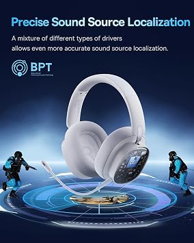 Baseus AeQur GH02 kablosuz oyun kulaklığı (beyaz)