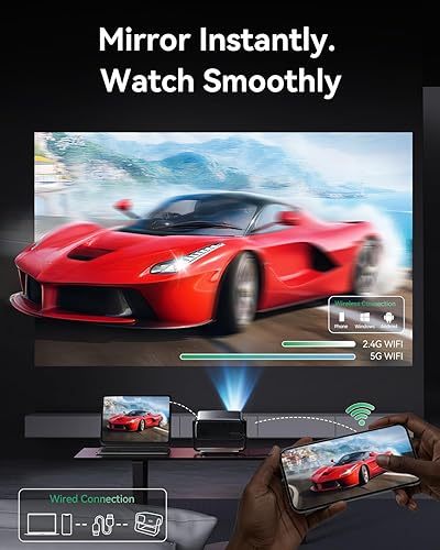 Miniatura 6 de 2000 ANSI  180 giratorio  aplicaciones integradas Proyector 4K con WiFi y Bluetooth, proyectores para exteriores con más de 10,000 aplicaciones