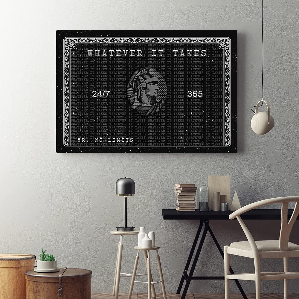 Hustling Sharks Motivationsbilder für mehr Erfolg als XXL Leinwand WHATEVER IT TAKES- Premium Leinwandbild im Querformat (60x40cm)