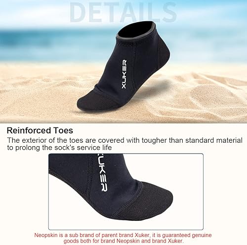 Miniatura 5 de XUKER Calcetines de agua de neopreno de 0.118 in, calcetines de voleibol de playa a prueba de arena, calcetines de buceo para deportes acuáticos al
