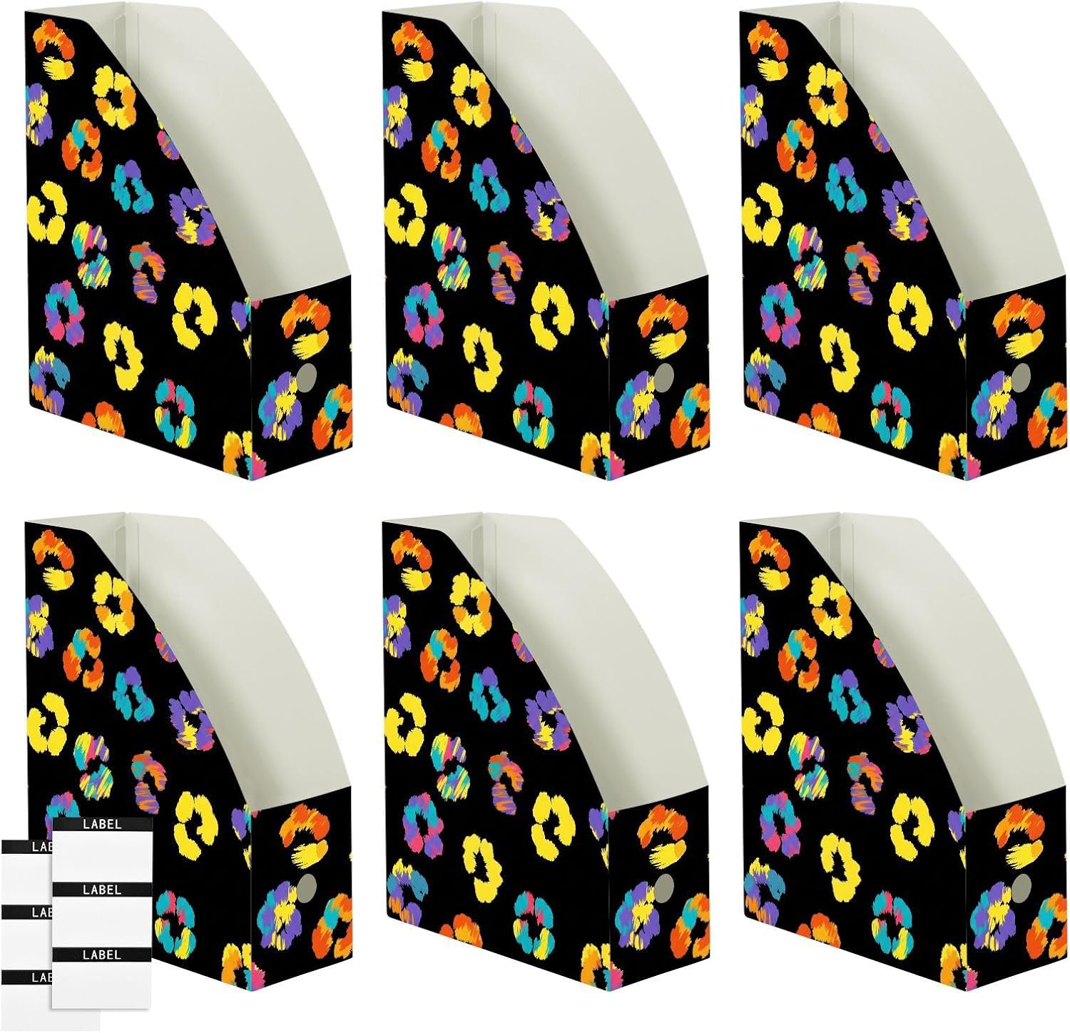 Emelivor Leopard Colorful Desk Document Organizer File Holder for Office