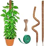 Moss Pole Monstera Plant Support – 2 Pack 28” Bendable Moss Pole Monstera Plant Support, Plant Stakes for Indoor Plants, Tall Plant Sticks Support for Climbing Plants