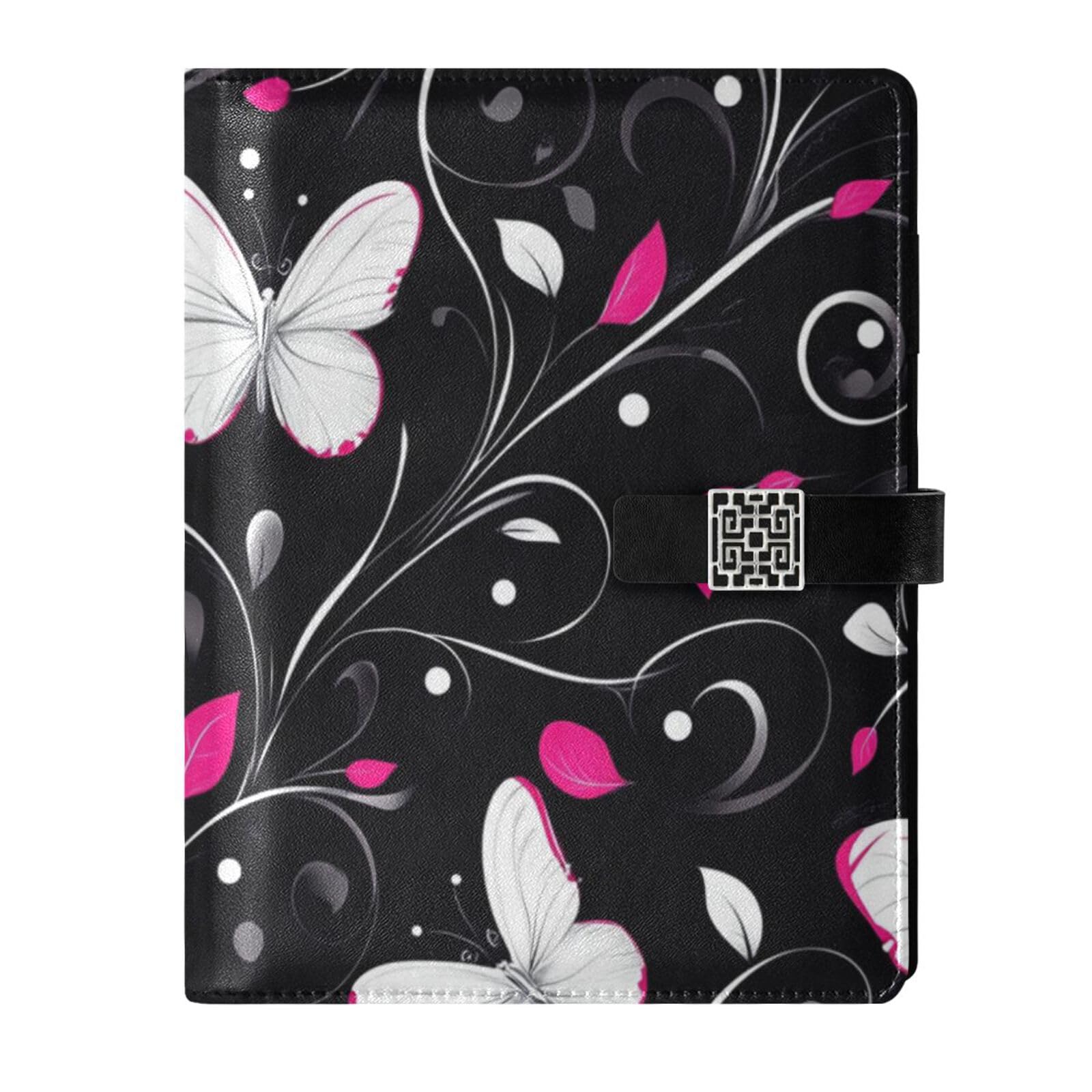 Carnet à spirales ligné en cuir noir imperméable de format 17x23 cm pour vos notes