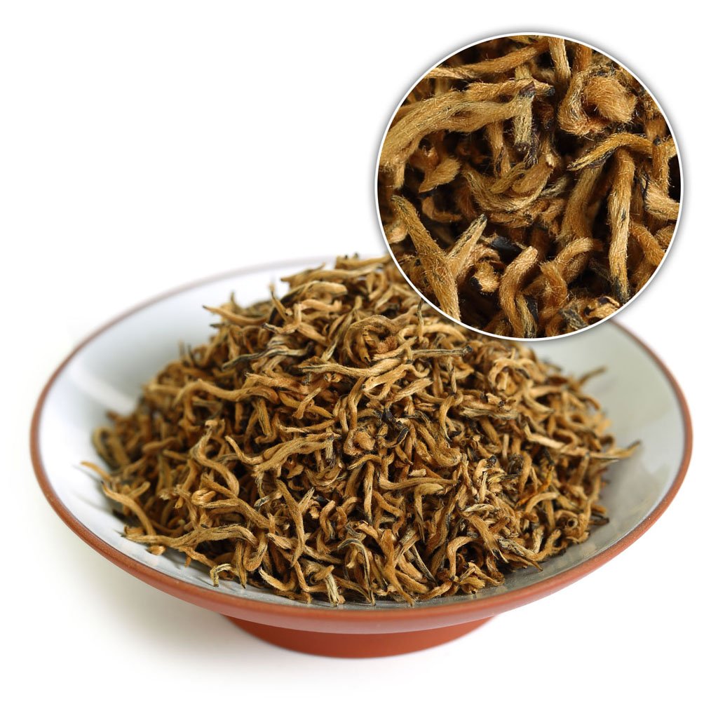 GOARTEA Thé Noir Jinjunmei 2Pcs 250g Total 17.6oz Nonpareil Supreme Fujian Eyebrow Chinese Black Tea Loose Leaf - Golden Buds Black Tea