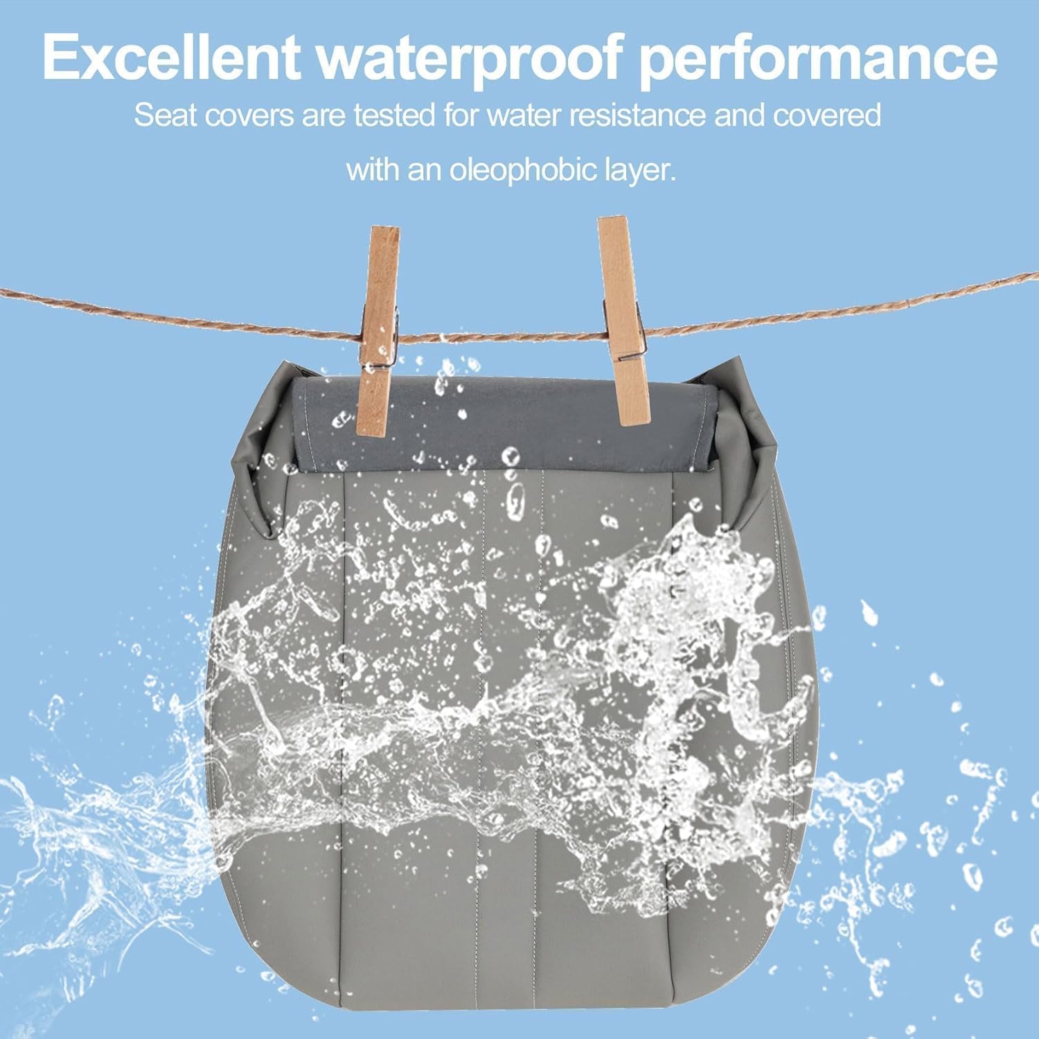 FZJDSD Gray Driver or Passenger Side Bottom Microfiber Leather Seat Cover & Foam Cushion Compatible with Chevy Express GMC Savana Work Van 2003 2004 2005 2006 2007 2008 2009 2010 2011 2012 2013 2014