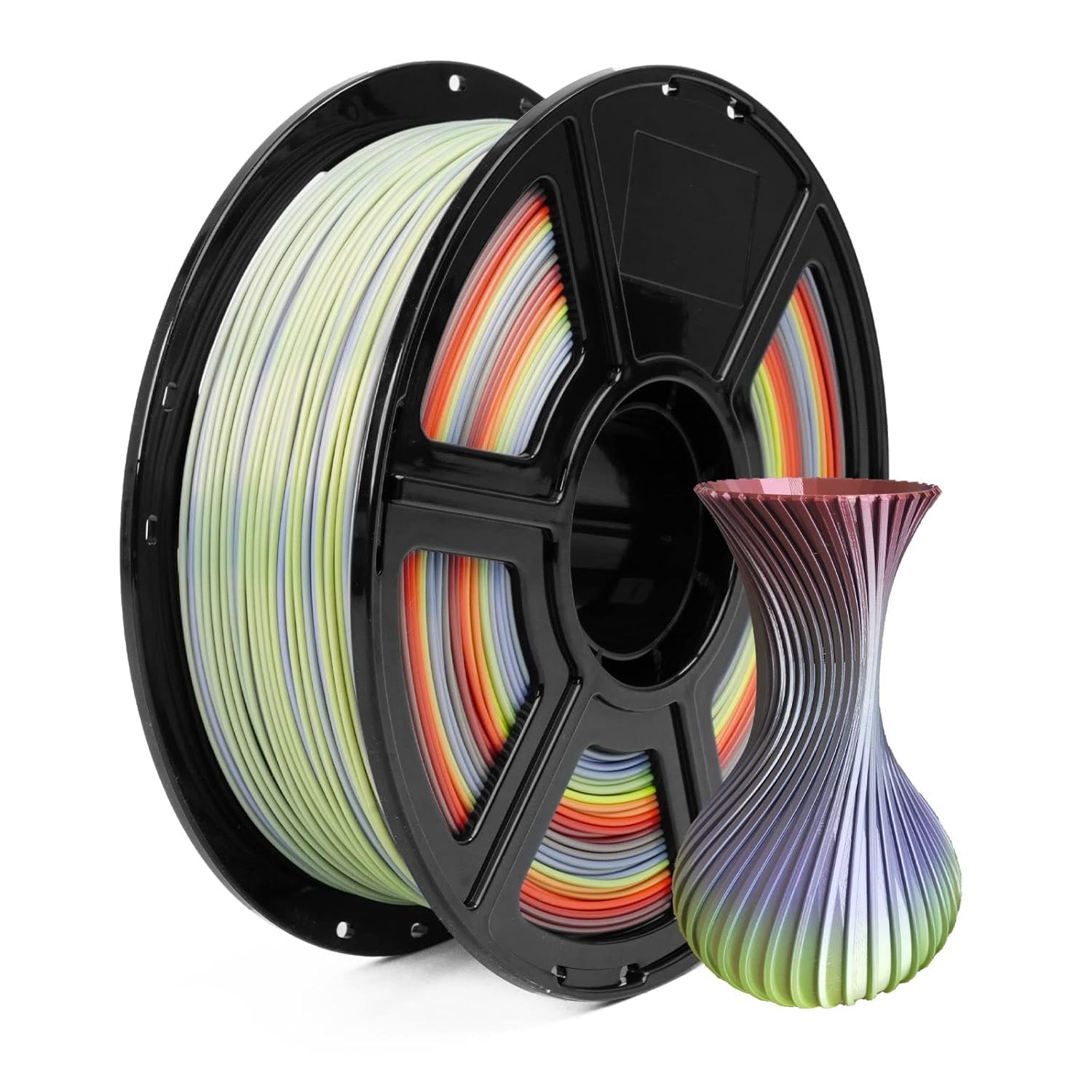 Flashforge PLA Seide 3D-Drucker-Filamente, 1,75 mm, Regenbogen, 1 kg