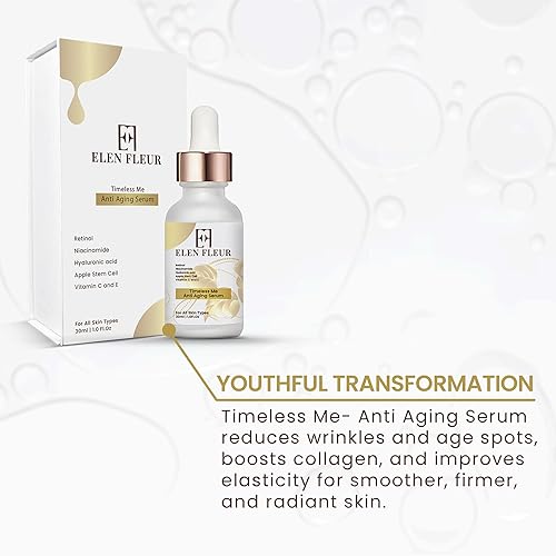 Miniatura 5 de ELEN FLEUR Suero de colágeno con retinol Suero facial hidratante y reafirmante con ácido hialurónico, niacinamida, vitamina C y E Promueve una