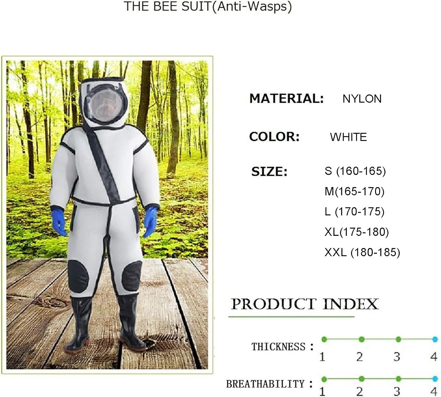 Professional Beekeeping Suit - Full Body Protective Clothing with Gloves and Shoes, Anti-Wasp & Hornet Gear, Breathable & Safe Onesie for Ultimate Protection (Small)