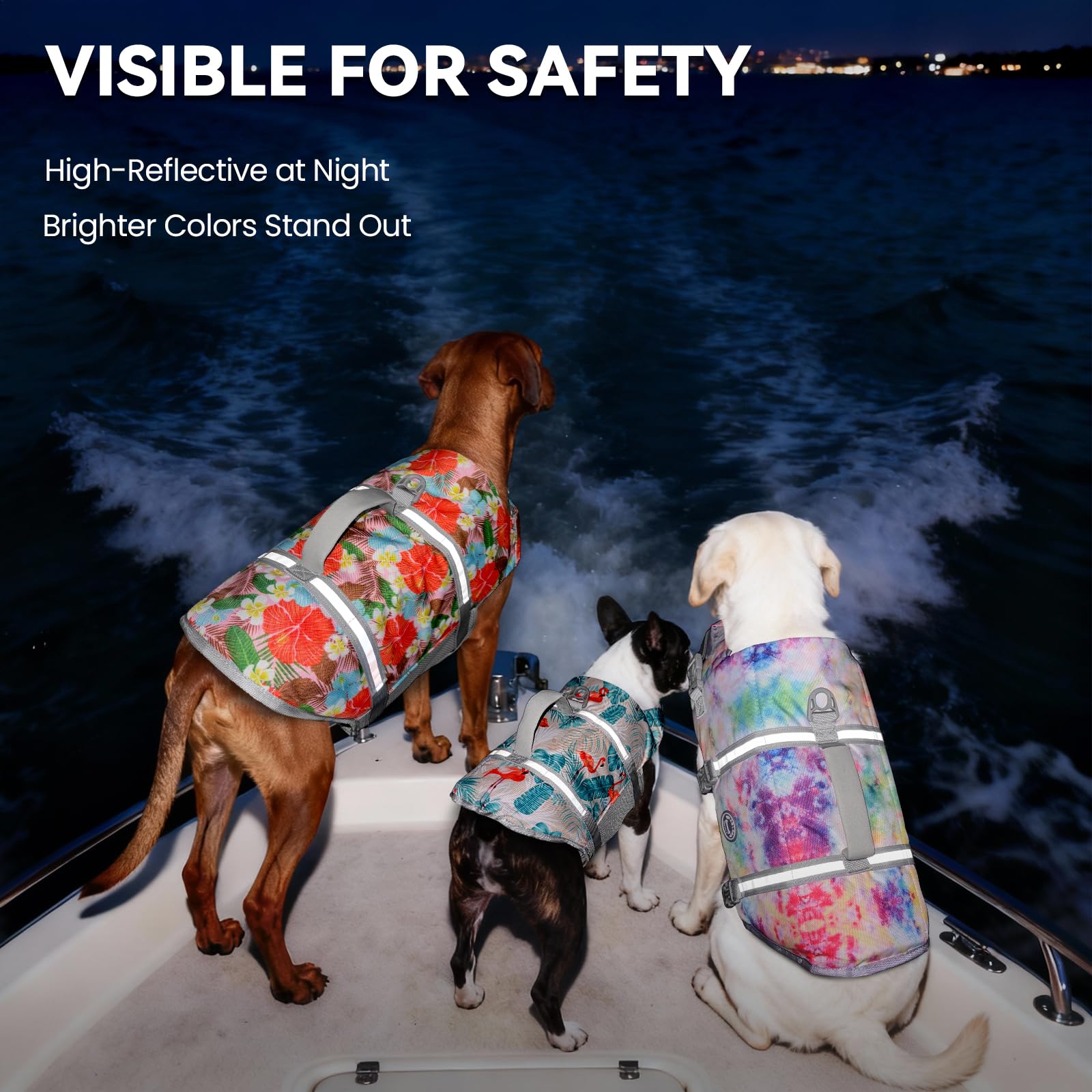 VIVAGLORY Rip Stop Dog Life Jacket, Buoyancy Aid with Handle, Buoyancy for Doggy, Dog Life Jacket for Swimming & Boating, XXS, Bright Orange — view 32