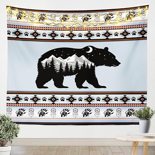 Miniatura 20 de Tapiz de caballos, tapices aztecas nativos del suroeste, granja, vida silvestre, arte de pared, arte de pared de geometría tribal india