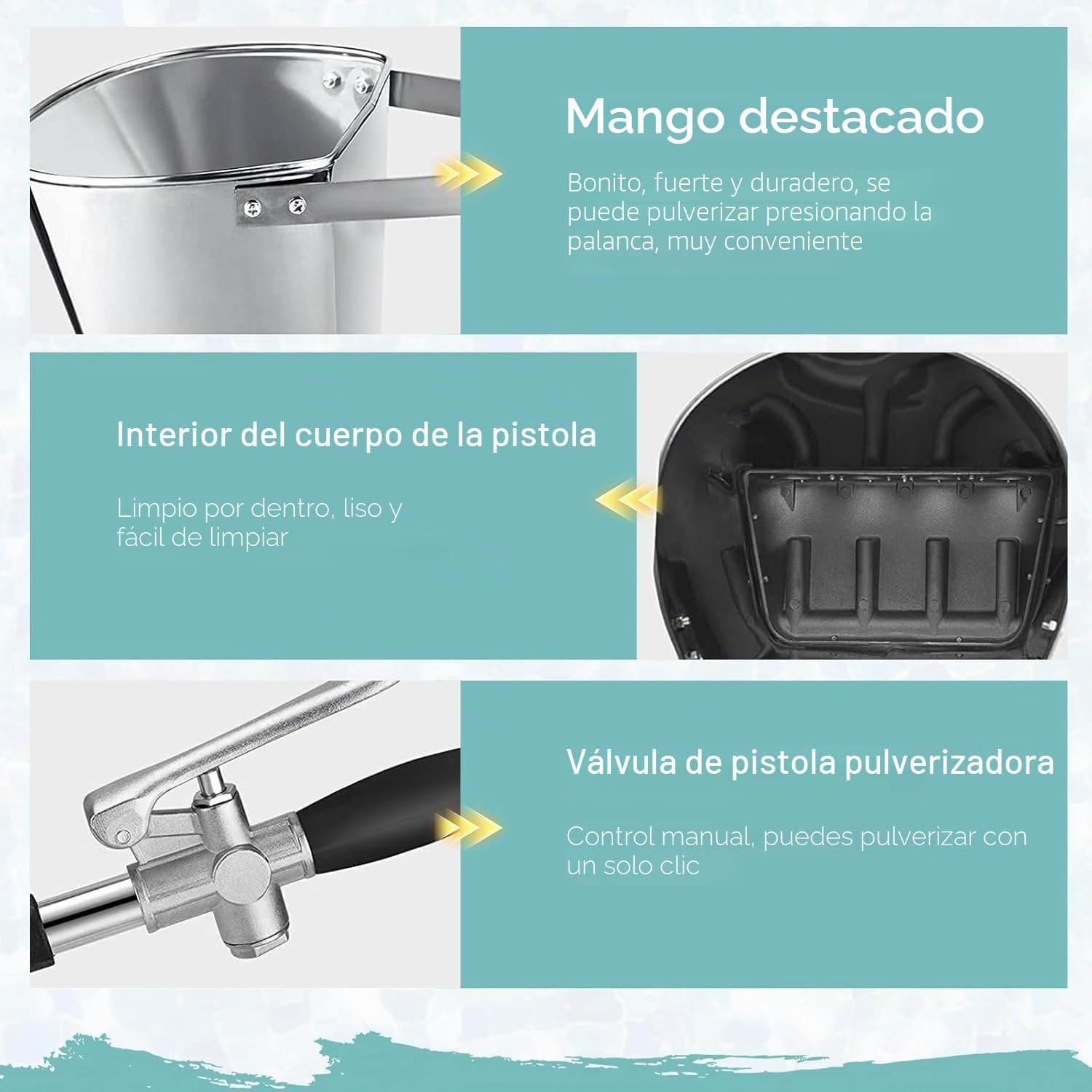 Couleeur 4 Jet Pistola de pulverización para mortero de cemento, pistola pulverizadora de mortero de cemento, pistola de enlucido, pistola de yeso, herramienta de pintura de pared con cubierta para