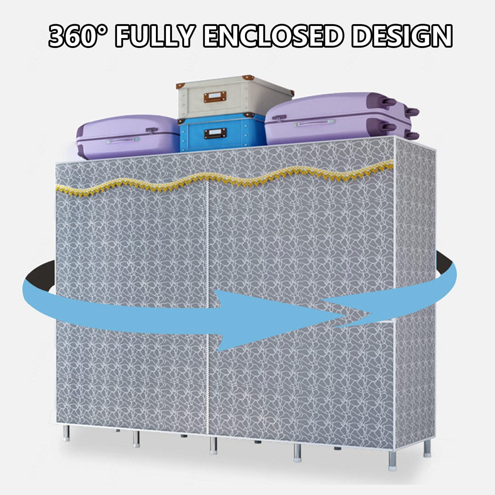 Kleiderschrank Tragbare Kleiderschränke aus Segeltuch, Regale, Stoff-Kleiderschrank, Aufbewahrungsorganisator für Schlafzimmer, Stoffschränke,A-123X45X170cm