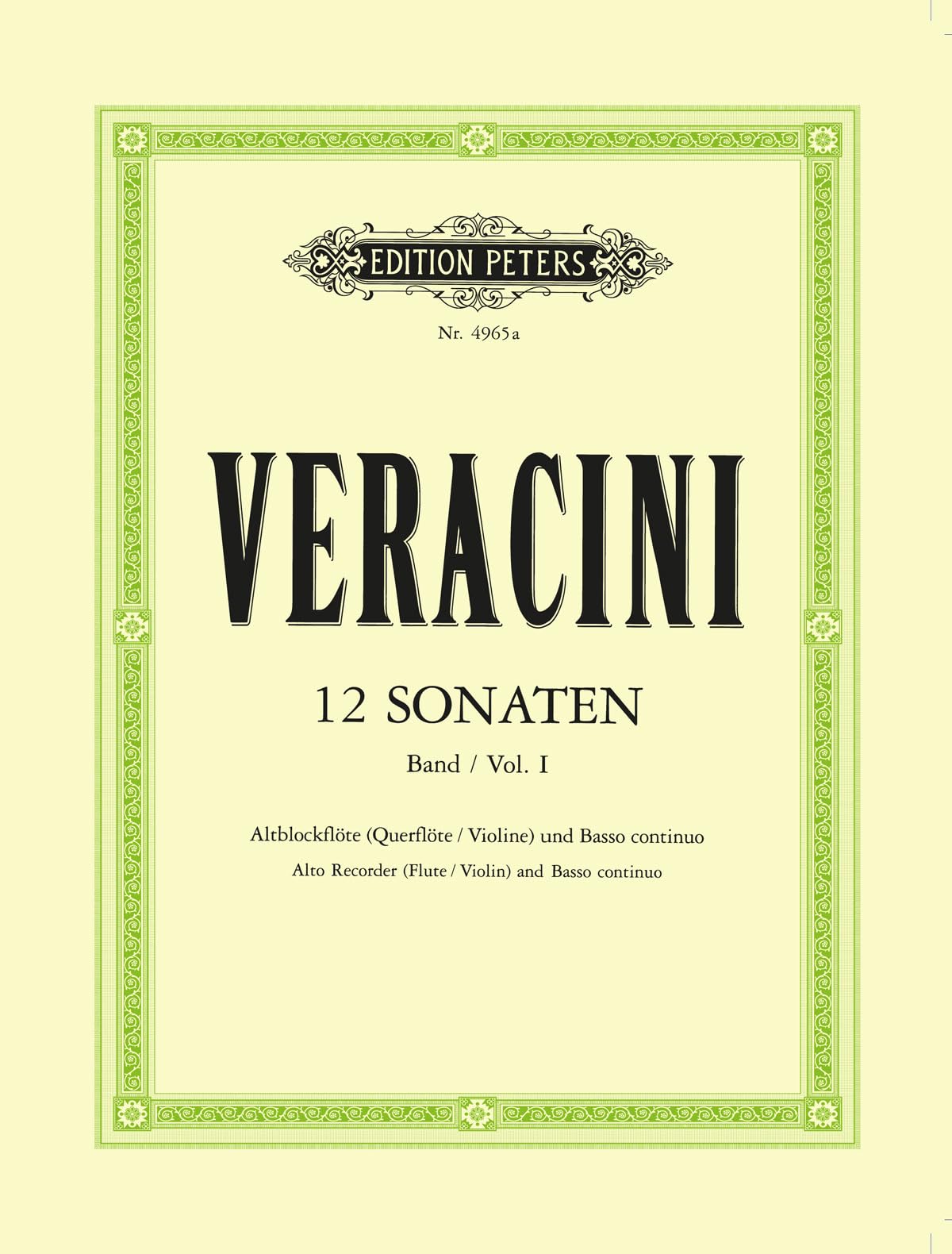 Veracini: 12 Sonatas Op.1, Vol.1 (Violin and Basso Continuo)