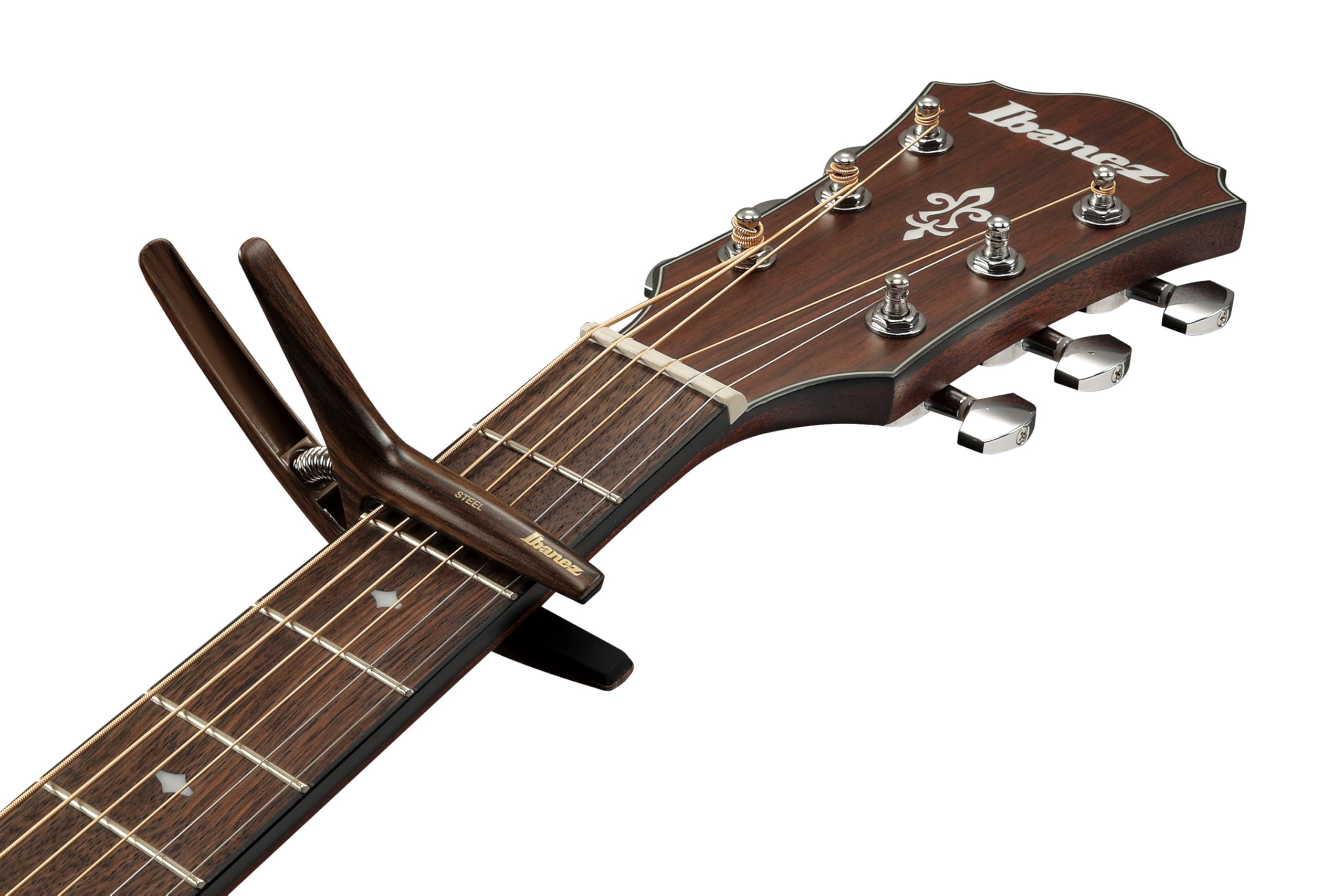 Ibanez ICGC10W Guitar Capo - For Acoustic, Electric and Classical guitar - Single-handed operation - Wood effect.