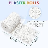 Vista 3 de Noe & Malu Rollos de yeso de París, 12 piezas, gasa de ajuste rápido para maché, fundición del vientre y esculturas Vendajes de arte