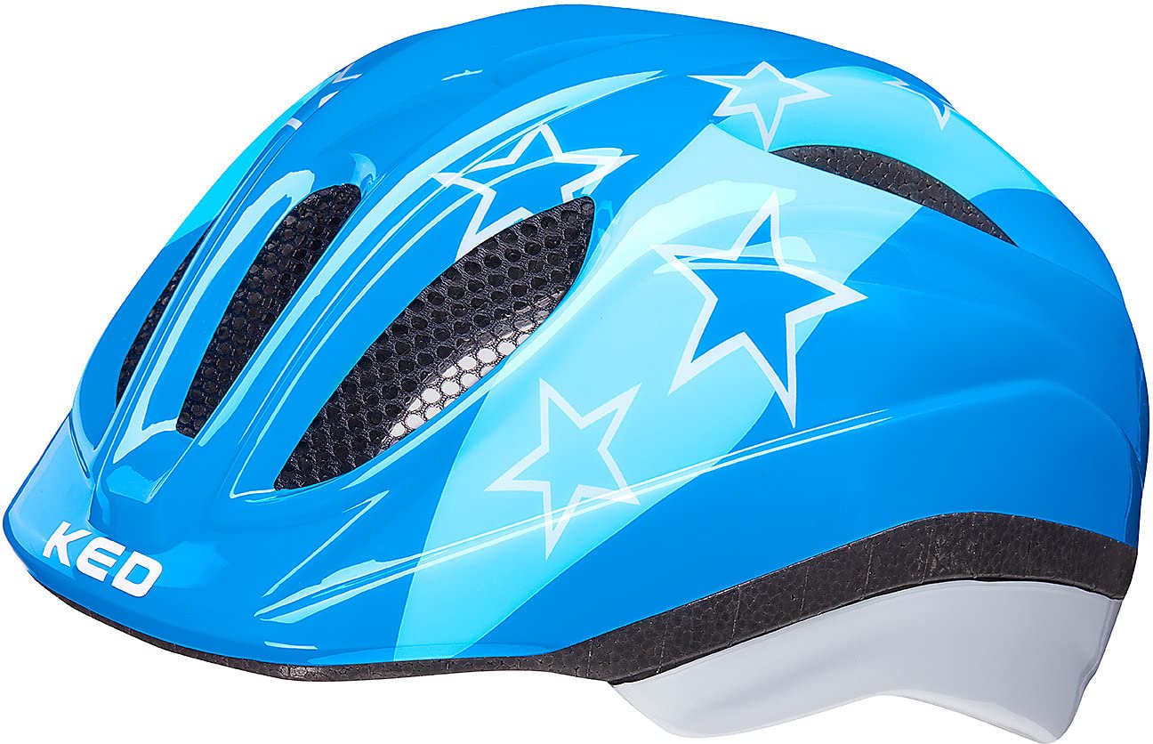 KED Meggy II Kinderfahrradhelm Größe S (46-51 Cm) - Mit QUICKSAFE® Blinklichtern, Grün Mit Sternen