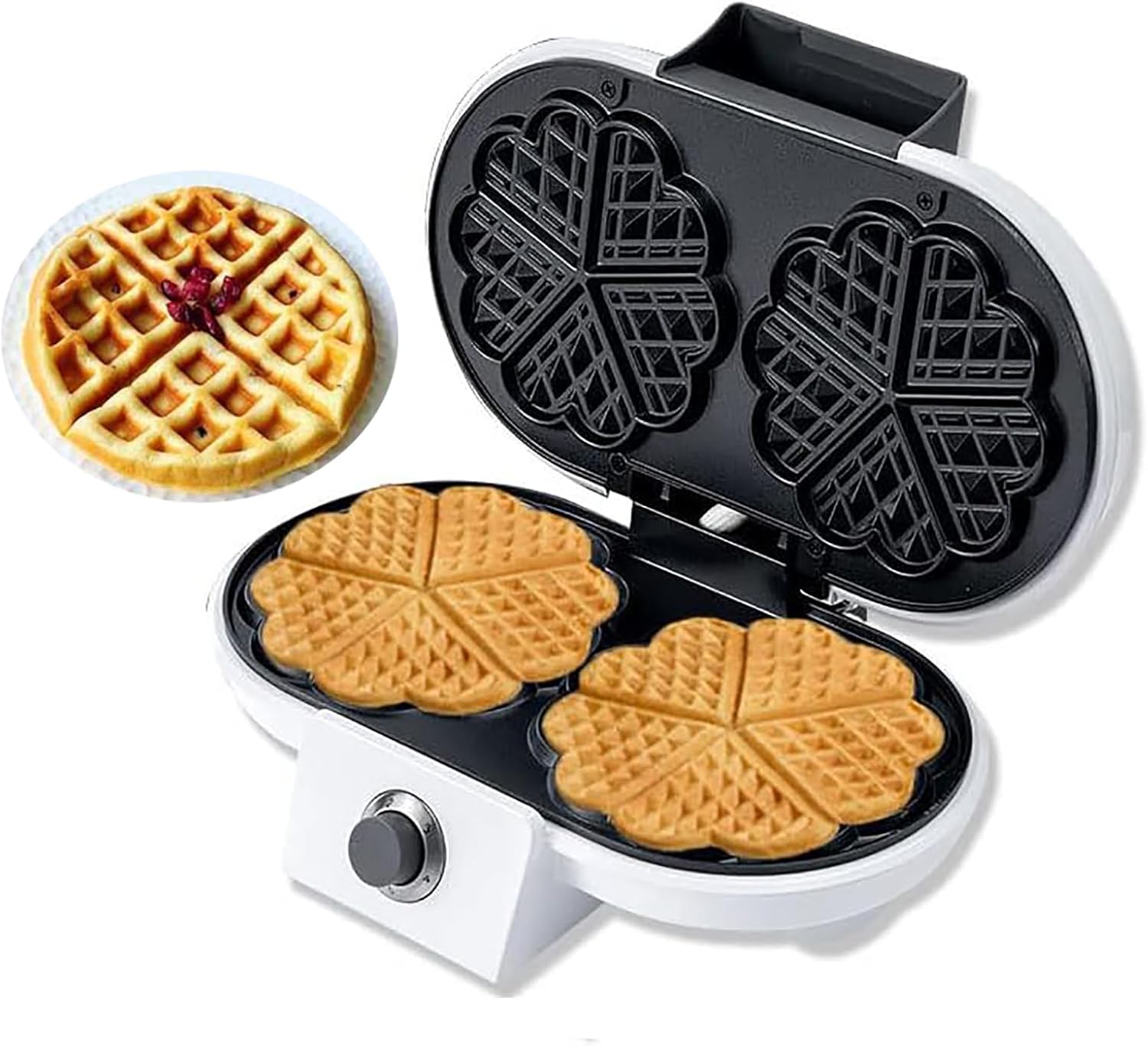 Mini Electric Waffle Maker with Non-Stick Plate and Durable Design for Easy Cleaning - Space-Saving Waffle Iron for Home, Gift, and Party Use