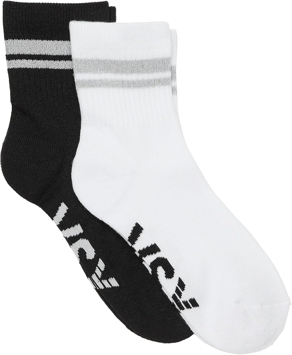 Victoria's Secret VSX Reflective Logo Crew Socks 2-Pack White & Black One Size New