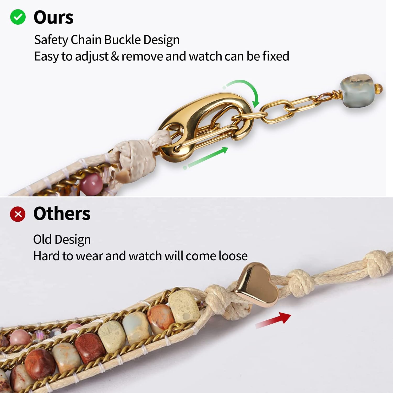 Handmade Boho Watch Band Compatible with Apple Watch 49MM 45MM 44MM 42MM 41MM 40MM 38MM Beaded Wrap Bracelet for iWatch Ultra, Series SE/9/8/7/6/5/4/3/2/1, Fancy Strap for Women
