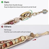 Vista 21 de Handmade Boho Watch Band Compatible with Apple Watch 49MM 45MM 44MM 42MM 41MM 40MM 38MM Beaded Wrap Bracelet for iWatch Ultra, Series