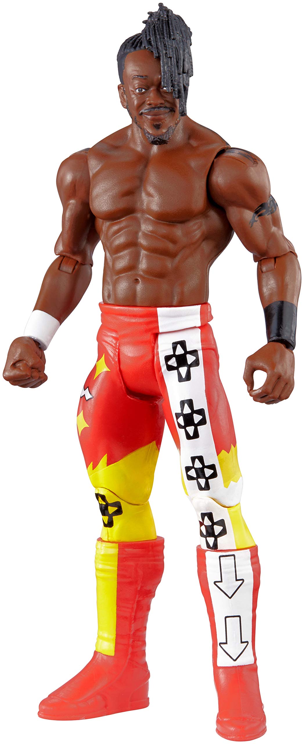 WWE Action Figure in 6 Inch Scale with Articulation and Ring Gear - FTC78-GCB52, Kofi Kingston