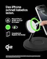 Stație de încărcare wireless 3-în-1 Belkin BoostCharge Pro cu Qi2, compatibilă cu MagSafe, încărcător pentru iPhone 16, Apple Watch, AirPods, adaptor de alimentare 40W 3