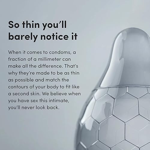 Miniatura 3 de hims & hers Preservativos ultrafinos para una máxima sensibilidad, forma hexagonal única para una sensación más fuerte y apenas allí, condones de