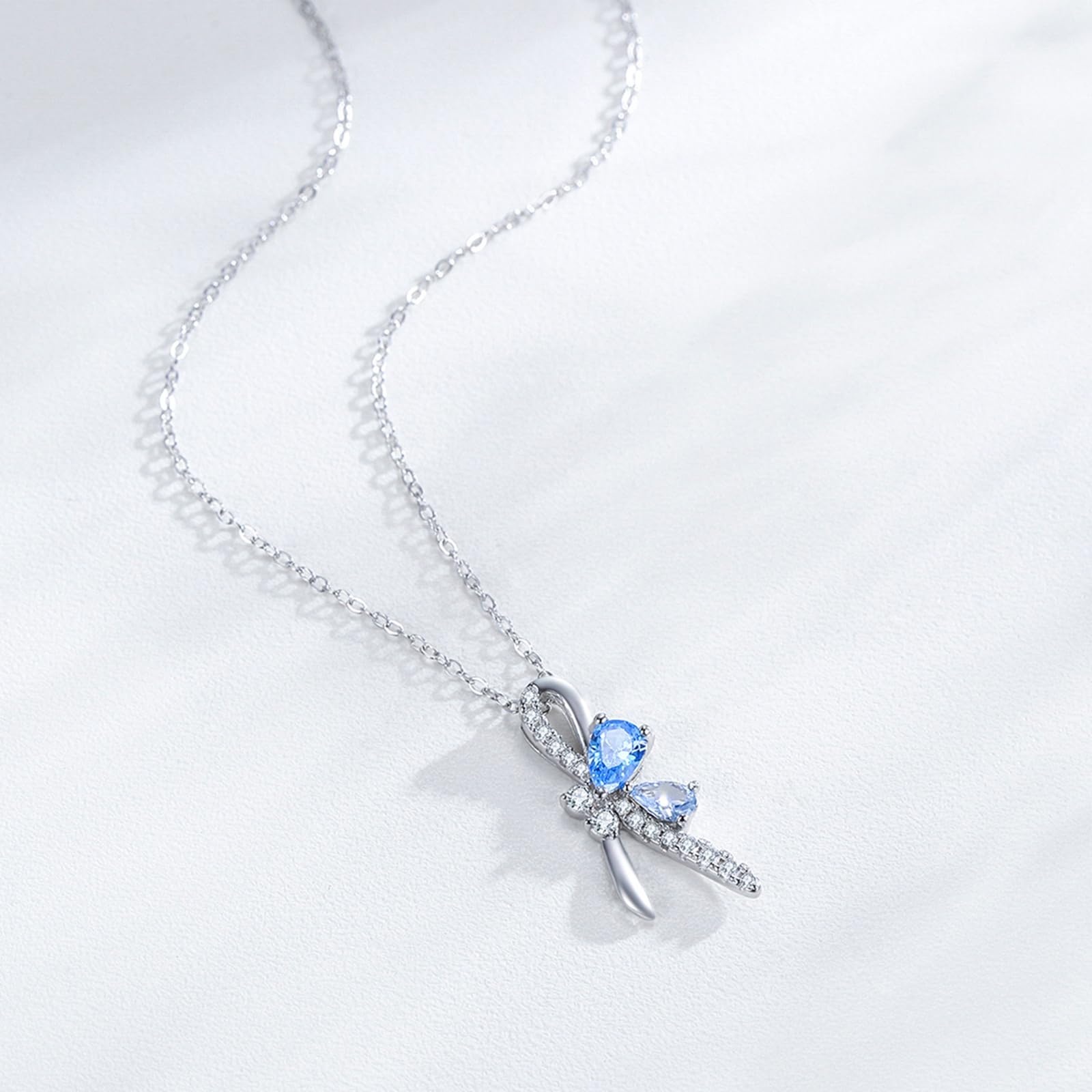 Collares con lazo de 9 quilates para mujer, collar de oro de 9 K, 14 y 18 quilates con topacio y moissanita, cadenas de oro blanco de 18 quilates para ella, 40 + 5 cm