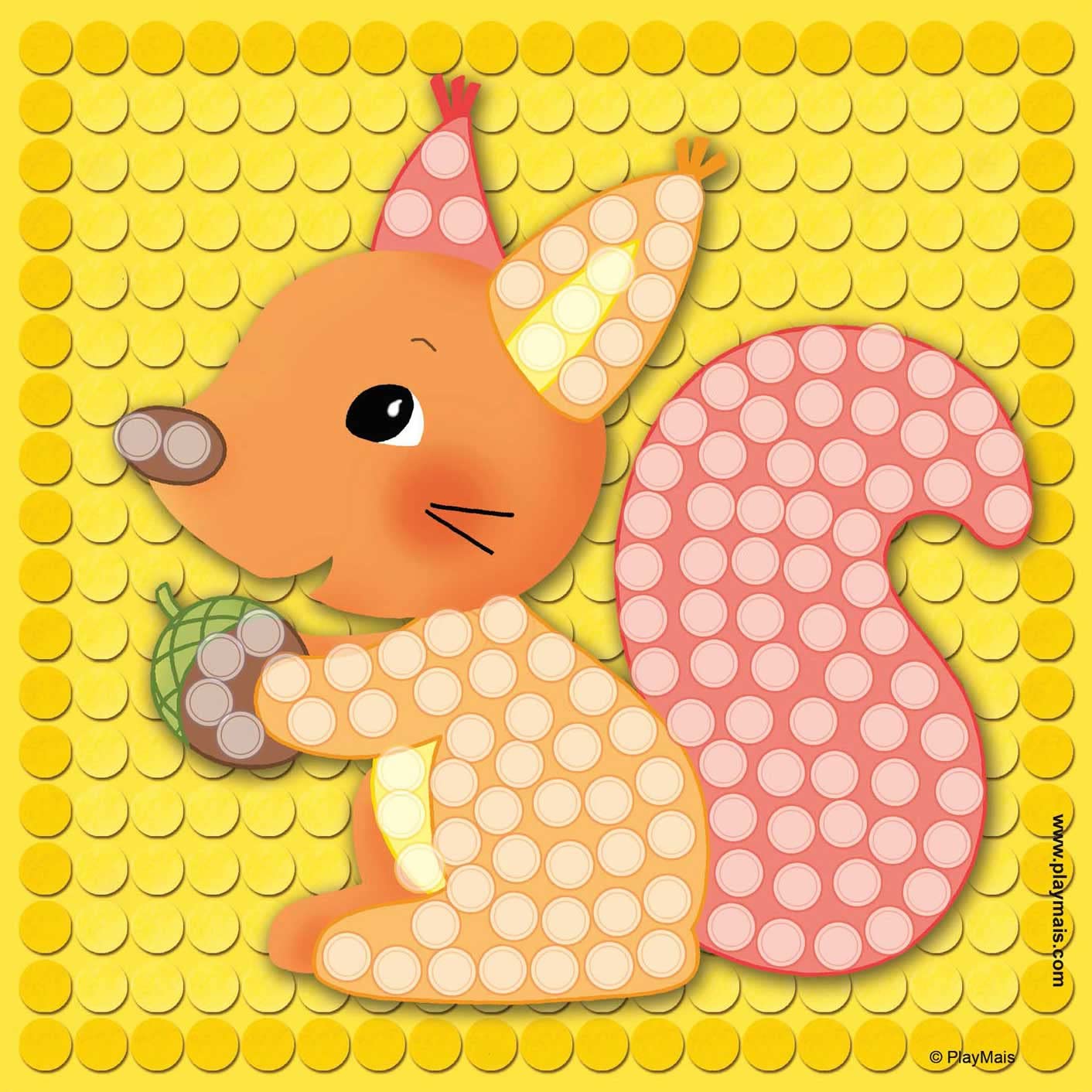 PlayMais Mosaic Little Forest kreatywny zestaw do majsterkowania dla dzieci od 3 lat | ponad 2300 sztuk i 6 samoprzylepnych obrazów mozaikowych ze zwierzętami leśnymi | wspiera kreatywność i motorykę